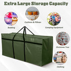 4 Pcs 176 Gallon Large Moving Bags with Zipper and Handles Foldable Storage Duffle Bags Heavy Duty Extra Large Totes for College Dorm Travel Clothes Blankets Bedding Moving (Green)