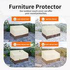 Easy-Going Heavy Duty Waterproof Outdoor 2-Seater Patio Couch Cover - Windproof with Air Vent (76Wx40Dx33H inch, Beige/Dark Brown)