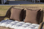RSH DECOR: Sunbrella Square Throw Pillows Set of 4 | 24" x 24" | Water and Fade-Resistant Performance Fabric | Outdoor Pillow Covers with Down-Alternative Inserts | Canvas Taupe