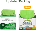 GreFusion 2.6 Gallon Compostable Trash Bags, 100 Count, Extra Thick 0.71 Mil, Certified by BPI and ASTM D6400, Perfect Fit for Small Trash Cans