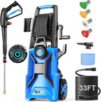 5000PSI Pressure Cleaner 4.0 GPM Adjustable Pressure,4.0 GPM Power Cleaner with Foam Cannon,4 Nozzles,33FT Hose and 500ml Soap Bottle for Home/Cars/Driveways/Patios/Fences