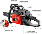 COOCHEER 62cc Gas Chainsaw 2-Cycle Cordless Chainsaw 20 Inch Handheld Chain Saw with 2 Chains & Carrying Bag for Cutting Wood Tree Trimming Farm Garden