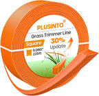 String Trimmer Line .080", 225 Feet Weed Eater String, Square Trimmer Line for Universal Replacement, Orange Premium Nylon String Trimmer Line for Light Grass&Weeds