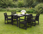 Ciokea Outdoor Patio Dining Chair Set of 2, HDPE Porch Chairs for Dining Table, All-Weather Durable Outdoor Furniture for Backyard, Garden, Lawn & Poolside, Black