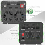 EDECOA 2000 Watt Power Inverter DC 12V to AC 110V 120V 2000W Converter with LCD Display and Remote Controller Dual USB (with ET-RC Remote)