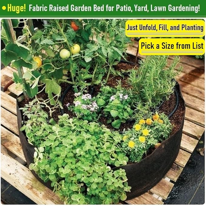 400 Gallon Large Raised Garden Bed Bag (70x24 inch) Big Garden Bag Sturdy Plant Grow Bag for Tomato,Potato Planter,Herb Veggies Planter Bag,Flower Bed,Yard Waste Bag,Lawn Debris Bag,Leaf Bag W/ Gloves