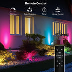 SUNTHIN Outdoor Landscape Lighting with Remote, RGBW Color Changing Spot Uplights, 16 Pack