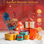 Kircust Metal Rooster Yard Art Statue, Chicken Garden Animals Sculpture Lawn Ornament Figurines Artwork for Outdoor, Patio, Backyard and Home Kitchen Decoration
