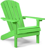 YEFU Adirondack Chair Plastic Weather Resistant, Patio Chairs 5 Steps Easy Installation, Looks Exactly Like Real Wood, Widely Used in Outdoor, Fire Pit, Deck, Outside, Campfire Chairs (Lime)