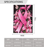 Breast Cancer Garden Flag Vertical Double Sided Outdoor Yard Flags 12.5x18 Inch Burlap Banners for House Lawn