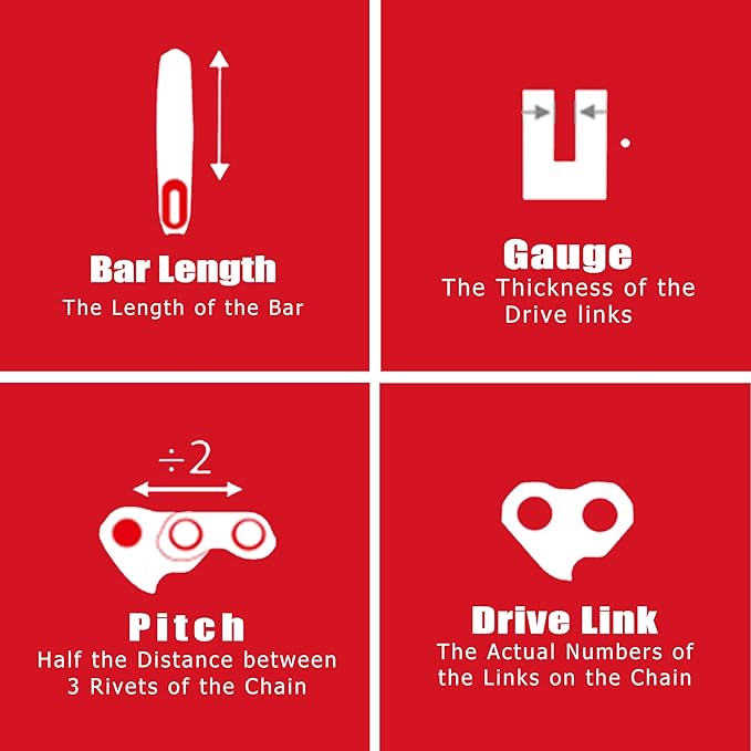 E & S 3 Pack 16 Inch Chainsaw Chain 3/8" LP Pitch .043" Gauge 56 Drive Links Semi-Chisel Chain Saw Chains for Husqvarna, Poulan, Craftsman, Greenworks and More Chainsaw Brands