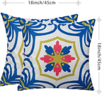 Pyonic Outdoor Pillows Waterproof Throw Pillow Covers Set of 4 Floral Printed and Boho Farmhouse Outdoor Pillow Covers for Patio Funiture Garden 18x18 Inch