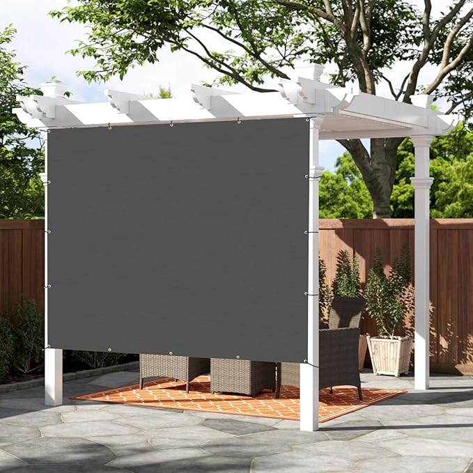 SUNNY GUARD Shade Cloth Custom Size 6x7 FT Sun Shade Screen Fabric Shade Cover Tarp with Grommets for Pergola Backyard Garden, Dark Grey(We Customized)