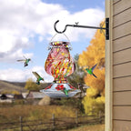 BOLITE Hummingbird Feeder, Hand Blown Glass Hummingbird Feeders for Outdoors Hanging, with Ant Moat and 5 Feeding Ports, 22 Ounces, Purple, Birthday Gifts for Women Men, Gifts for Mom Dad