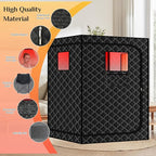Smartmak 2 Person Portable Sauna Box with Infrared 660nm Red Light Therapy Lamp for Home Relaxation, Large Full Body Sauna Tent, 185°F1500W High Power Hot Air Heating Saunas Spa Pod, 2 Folding Chairs