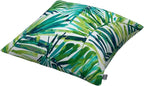 Magpie Fabrics Patio Pillow with Insert 18"x18", Set of 2, Fade-Resistant Outdoor Indoor Cushion Decorative Throw Pillow Decoration for Couch Garden Furniture - Green Palm Leaves