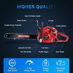 62cc Gas Chainsaw, 3.5-HP, 18 Inch Gas Powered Chainsaw, 2-Stroke Chainsaws with Automatic Oiler, Gasoline Chain Saw for Cutting Wood Outdoor Garden Farm Home, Red