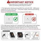 3500W 240V Titanium Fully Submersible Portable Electric Immersion Large Pool Water Heater Waterproof Hot Tub Heater with LCD Thermostat & GFCI Plug, for Swimming Pool, Bathtub, Baptistry, Bucket (YG)