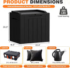 32 Gallon Deck Box Outdoor Indoor Waterproof Storage Box for Patio Furniture, Pool Accessories, Garden Tools, and Cushion Storage, Black