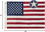 Homissor American Flag 16x24 Boat Small US Flags Outdoor Heavy Duty Embroidered Stars USA 1.3x2Ft Banner Sewn Stripes Indoor with 2 Brass Grommets