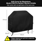 Grill Cover for Blackstone Model 2165 Pro Series 2 Burner 22 Inch Griddle, Outdoor BBQ Covers Waterproof Propane Griddle Cover Outdoor Gas Grill Cover(47" L x 24" W x 35" H)