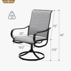 Sophia & William Patio Chairs Set of 6, Swivel Outdoor Chairs Textilene Patio Dining Chairs Heavy Duty with Metal Frame Support 300lbs for Lawn Yard Garden All Weather Grey