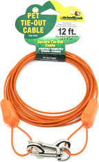 IntelliLeash12FT Tie-Out Cables for Dogs - Strong, Safe, and Durable Dog Tie-Outs for Small Dogs up to 10 Pounds - Weather and Wear Resistant Galvanized Aircraft Cable for Outside Use