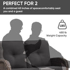 HUMMUH Outdoor Loveseat Sofa 2-Seat PE Wicker Outdoor Couch with Coffee Table,Deep Seat High Back Outdoor Patio Furniture for Patio,Garden,Porch,Deck(Grey)