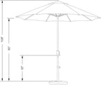 California Umbrella 9' Round Sunbrella Aluminum Outdoor Deck, Pool or Patio Umbrella, Crank Lift, Auto Tilt, Bronze Pole, Bay Brown
