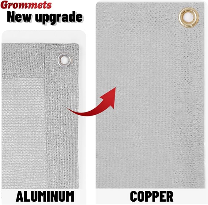 SUNNY GUARD Shade Cloth Custom Size 20x23 FT Sun Shade Screen Fabric Shade Cover Tarp with Grommets for Pergola Backyard Garden, Light Grey(We Customized)