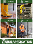 3/8" 4800PSI Pressure Washer Hose 100FT with Swivel Quick Connect for Cold/Hot Water Max 248°F, Kink Resistant Steel Wire Braided, Wear Resistant Power Washer Hose with M22 14mm Adapter