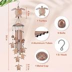 Turtle Wind Chimes Outdoor Sea Turtle Gifts for Women/Men/Mom/Grandma/Wife Birthday Gifts Memorial Gift Metal WindChimes for Outside/Indoors, Home, Lawn, Porch, Patio, Garden Decor, Yard Decorations