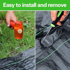 Bakulyor 200Pcs Landscape Staples + 200Pcs Gasket, 6 Inch Garden Stakes Staples 11 Gauge U Shaped Galvanized Lawn Landscape Pins, Heavy Duty Yard Ground Pin for Weed Barrier Sod Fabric Decorations