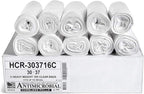 Aluf Plastics High Density Trash Bags, 30 Gallon, 500 Count, 16 Micron (eq), 30" x 37", Clear, for Bathroom, Office, Industrial, Commercial, Janitorial, Municipal, Recycling