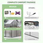 8X12 FT Greenhouses for Outdoors,Heavy Duty Polycarbonate Greenhouse, Large Walk-in Greenhouse with Roof Vent, Aluminum Hot House for Garden,Backyard