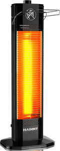 Outdoor Electric Patio Heater, Haimmy 27- inch Outdoor Electric Patio Heater, 1200W Instant Heating, 2 Heat Levels, Tip-Over & Overheat Protection, IPX5 Waterproof Tower Space Heater