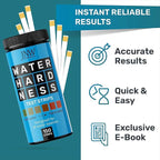 Water Hardness Test Kit - Quick and Accurate Water Hardness Test Strips - Hard Water Test Kit with eBook - Ultimate Test Kit for Water Hardness - 150 Water Softener Test Strips by JNW Direct