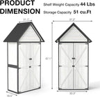 Outdoor Storage Shed with Strongest Metal Frame, Storage Cabinet with Floor, Weatherproof Tool Shed with Adjustable Shelfs, Lockable Metal Garden Shed Steel for Backyard Patio (Off-White)