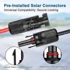 XRDS -RF Solar Extension Cable 10AWG, 10FT Red & Black Solar Panel Wire with Solar Connectors, PV Wire with Disconnect Wrenches & Extra Male/Female Connectors for RV, Camper, Inverter, Off-Grid System