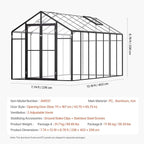 VEVOR Polycarbonate Greenhouse, 8 x 14 Ft, Outdoor Greenhouse with 2 Vent Windows, Pavilion Styled Greenhouse with Hinged Door, Aluminum Large Walk-in Greenhouse Kit for Outside Garden Backyard