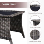 Patio Furniture 4 Piece, All-Weather PE Wicker Outdoor Furniture Set with Coffee Table,Outdoor Patio Furniture with Swivel Rocker Chairs and Outdoor Sofa