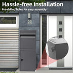 40in Mailboxes for Outside, Heavy Duty Steel Outdoor Package Delivery Box, Parcel Package Drop Box with Adjustable Anti-theft panel,Grey Anti theft Package Delivery Box