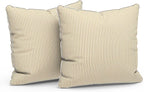 LVTXIII Set of 2 Patio Throw Pillows Waterproof 18"x18" Fade Resistant Outdoor Throw Pillows with Inserts, Fluffy Decorative Garden Toss Pillow Cushions for Home Patio Coach Sofa Use, Strip Beige