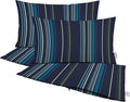 RSH DECOR: Sunbrella Lumbar Pillow Covers Set of 4 | 26" x 16" | Outdoor Throw Pillows with Sunbrella Performance Fabric | Stanton Lagoon