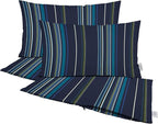 RSH DECOR: Sunbrella Pillow Covers Set of 4 | Covers Only - 20" x 12" | Outdoor Lumbar Pillow Covers Crafted with Sunbrella Performance Fabric | Stanton Lagoon