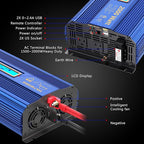 2000Watt Pure Sine Wave Power Inverter 12V DC to 110V 120V AC ETL UL458 Compatible with Lithium Battery Starlink for Off-Grid Solar RV Home Truck with 2.4A USB Ports & 1AC Terminal Block by VOLTWORKS
