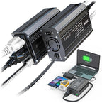 2PCS 300W Battery Charger Compatible with Dewalt: LIVOWALNY Portable Power Inverter DC 20V to 110V Battery Inverter Charger Adapter Power Supply 2 AC & 2 USB Ports for Car, Phone, Camping Essentials