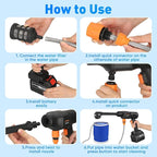 Portable Cordless Pressure Washer, 600 PSI 3.0Ah Rechargeable Battery Powered Pressure Washer, 6-in-1 Nozzle with Standard Nozzle for Car Floor Wall Fence Cleaning, Pet Cleaning