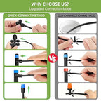 124.6FT Quick Connector Drip Irrigation System Kits Automatic Garden Watering Sprinkler with 1/2 &1/4 inch Tubing Hose Patio Misting Plant Irrigation Equipment for Indoor Greenhouse Flower Beds Lawn