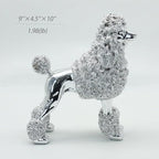 Lukitas Standing Sliver Poodle Sculpture Decor, Decorative Dog Statue, Animal Ornament for Garden Home, Resin 10''